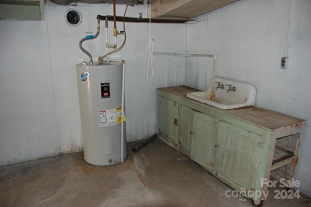 utilities featuring water heater and sink