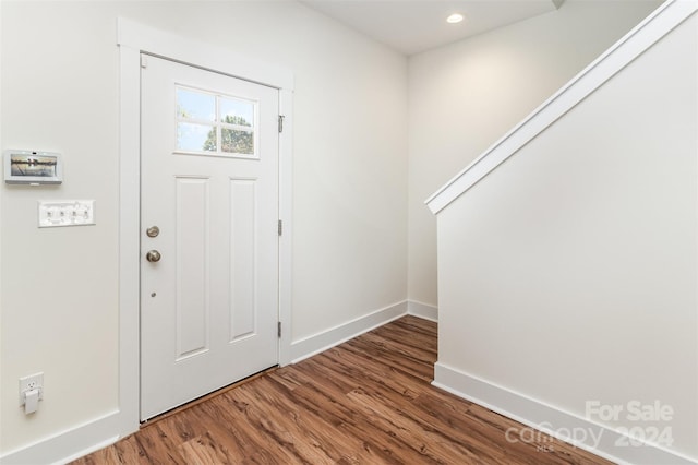 entrance foyer with hardwood / wood-style flooring