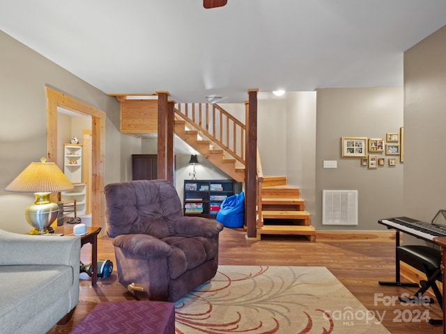 living room featuring wood-type flooring