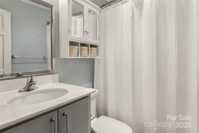 bathroom with vanity and toilet