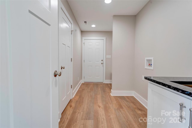 interior space featuring light wood-type flooring