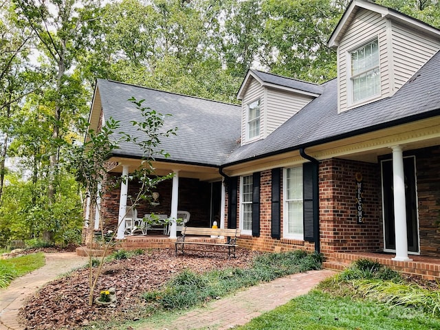 exterior space with covered porch