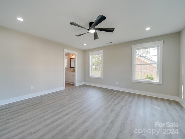 40 Ridgecrest Ave, Peachland, NC 28133 - spare room with a ceiling fan, light wood-type flooring, plenty of natural light, and recessed lighting