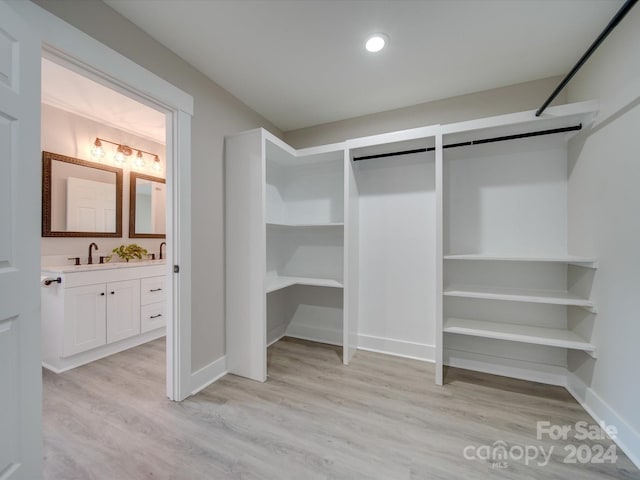 40 Ridgecrest Ave, Peachland, NC 28133 - walk in closet with light wood-style flooring and a sink