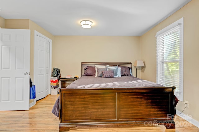 bedroom featuring light wood-type flooring