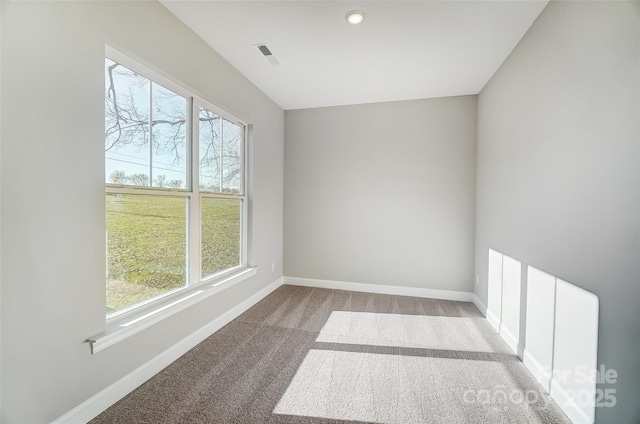 carpeted spare room with a healthy amount of sunlight