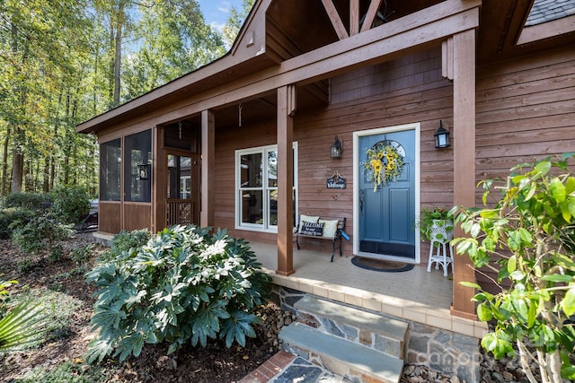 property entrance with a porch