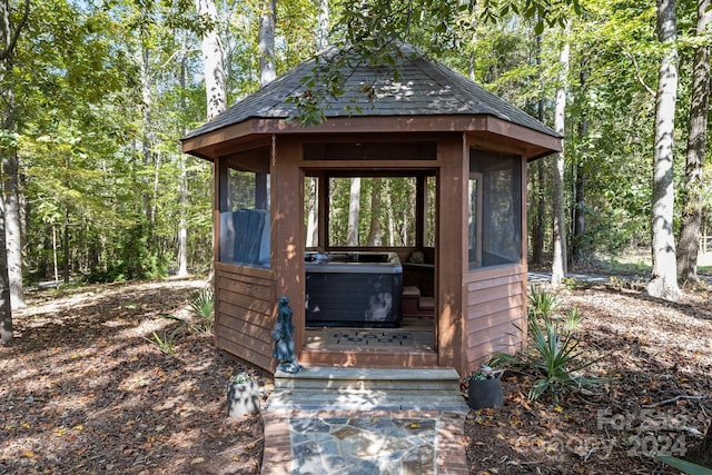 view of outbuilding with a gazebo