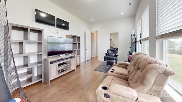 living room featuring hardwood / wood-style floors