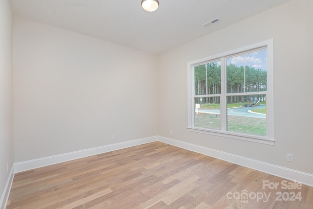 empty room featuring light wood-type flooring