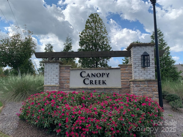 view of community sign