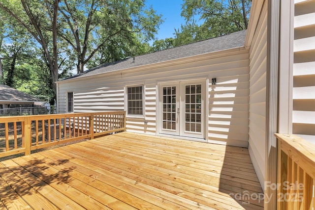 deck featuring french doors