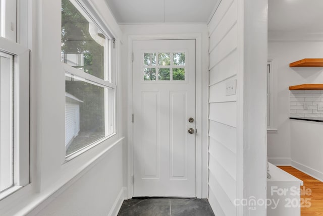 entryway with baseboards