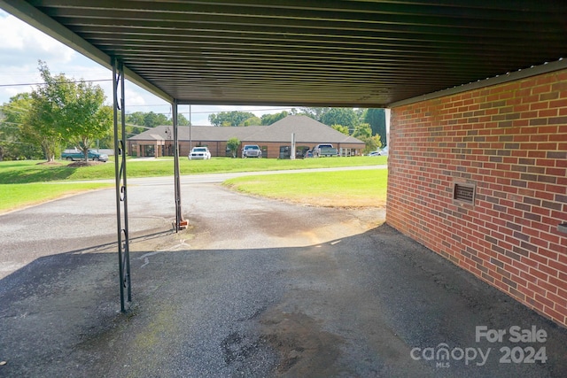 view of patio featuring a carport