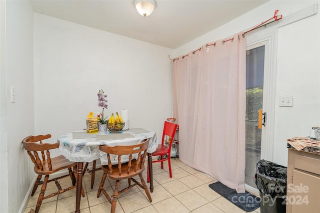 view of tiled dining area