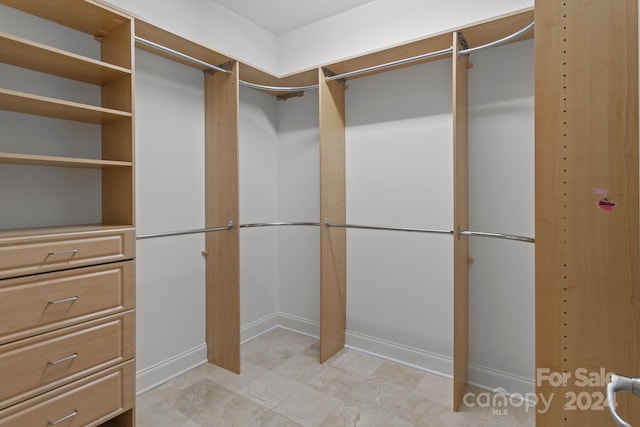 view of walk in closet