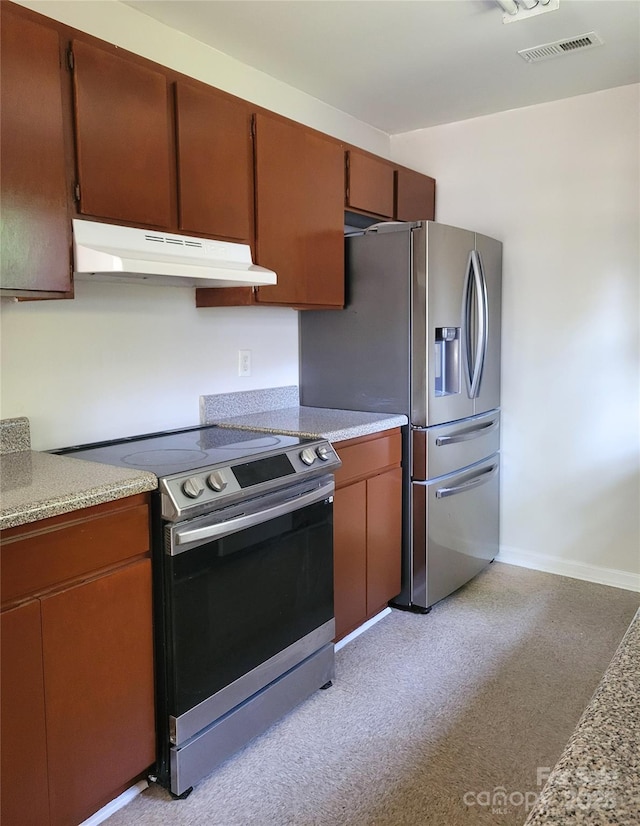 kitchen with appliances with stainless steel finishes