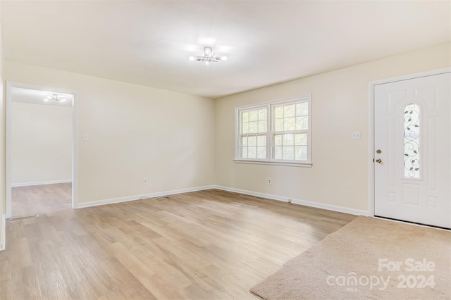 foyer entrance featuring light hardwood / wood-style flooring