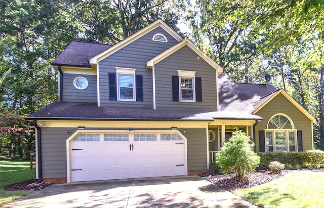 front of property featuring a garage