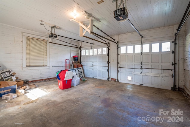 garage featuring a garage door opener