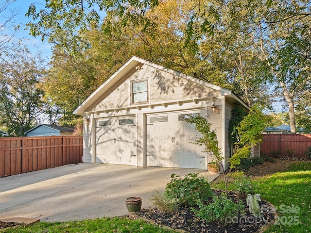 view of garage