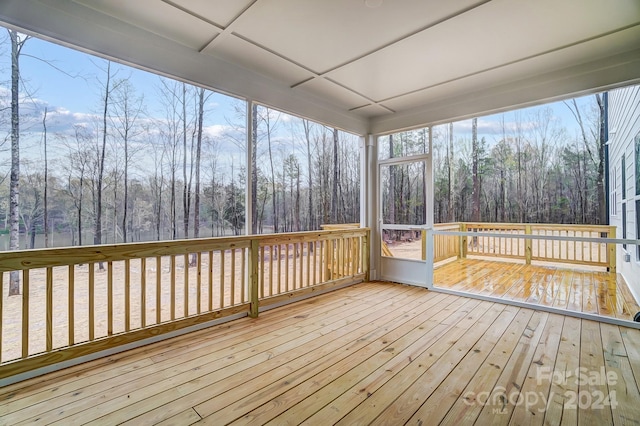 view of unfurnished sunroom