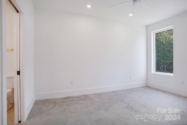 unfurnished room featuring ceiling fan