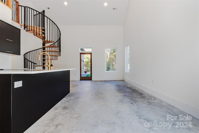 foyer entrance featuring a high ceiling