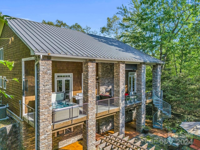 exterior space with french doors