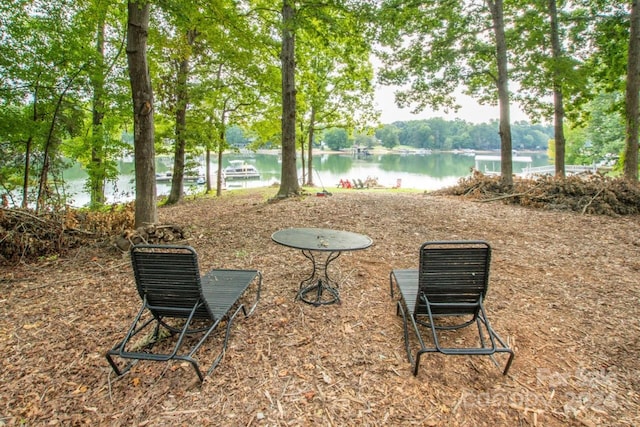 view of property's community with a water view