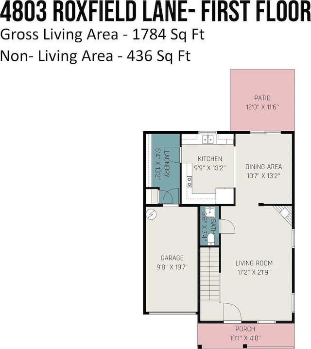 4803 Roxfield Ln, Charlotte, NC 28215 - floor plan / room layout