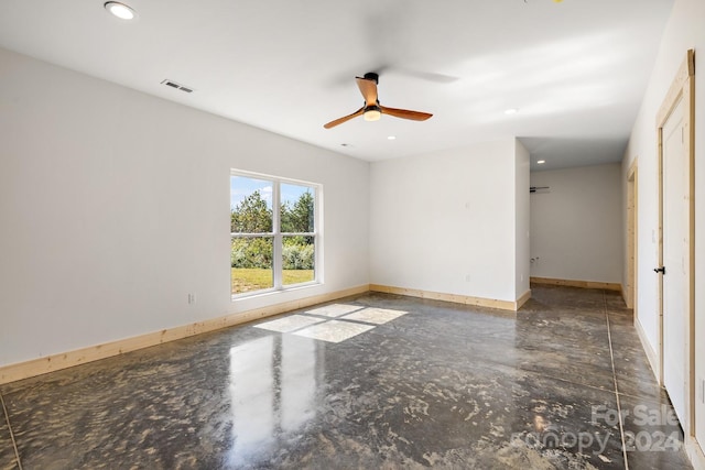 spare room featuring ceiling fan