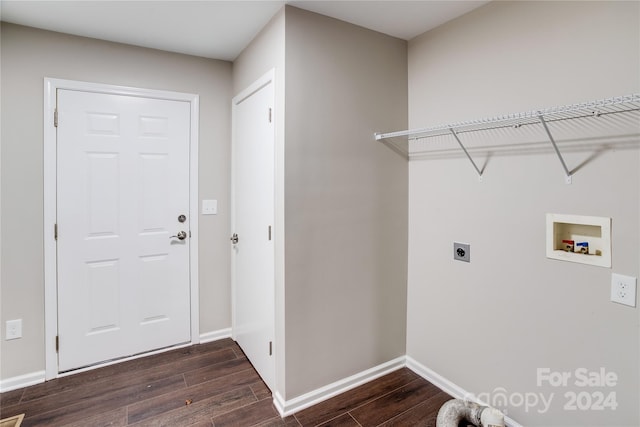 laundry room with washer hookup, dark hardwood / wood-style floors, and hookup for an electric dryer