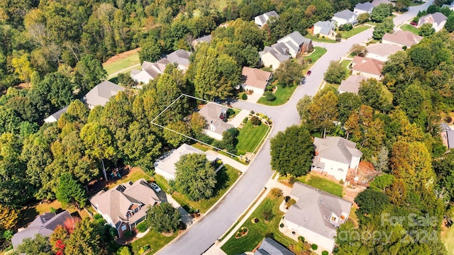 drone / aerial view with a residential view