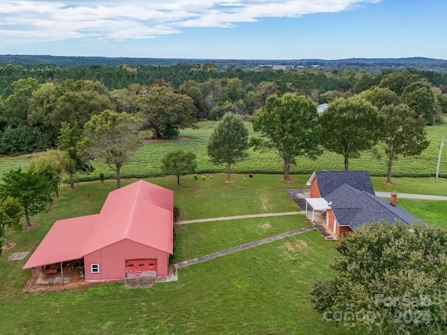 bird's eye view featuring a rural view