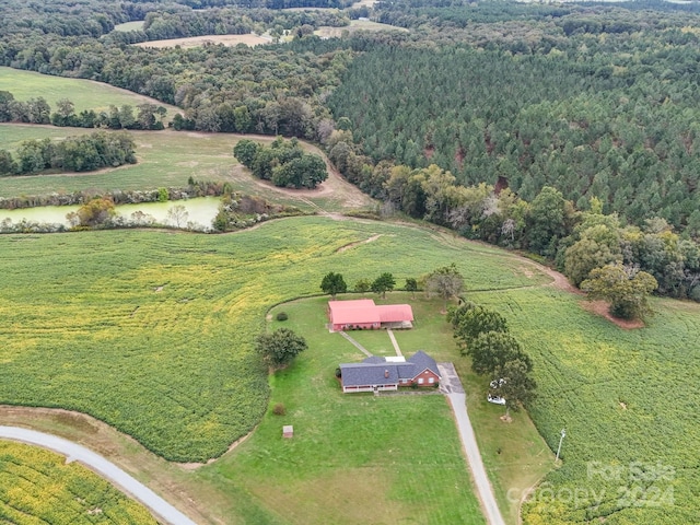 aerial view with a rural view