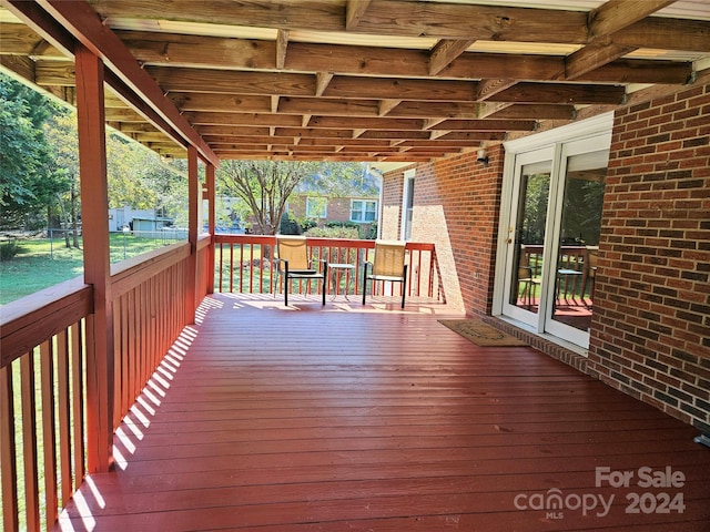 deck featuring french doors