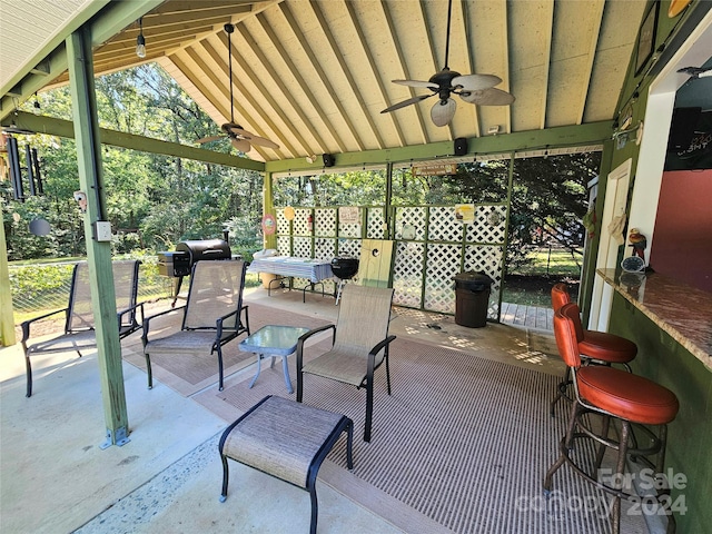 view of patio / terrace with ceiling fan