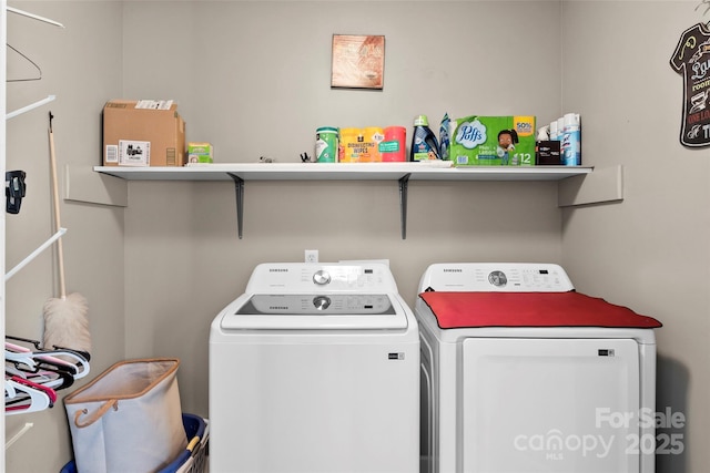 laundry area featuring independent washer and dryer