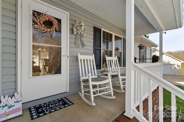 exterior space with covered porch