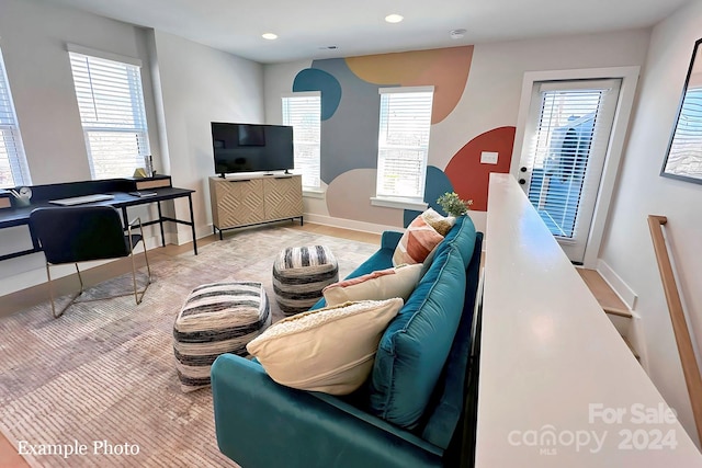 living room with plenty of natural light