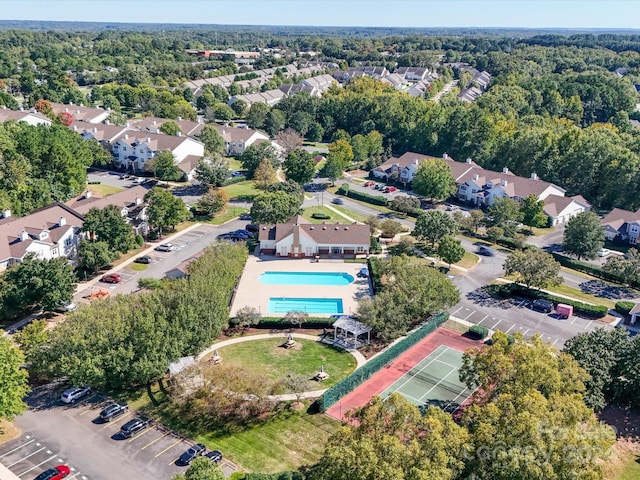 11719 Ridgeway Park Dr, Charlotte, NC 28277 - aerial perspective of suburban area featuring a pool area