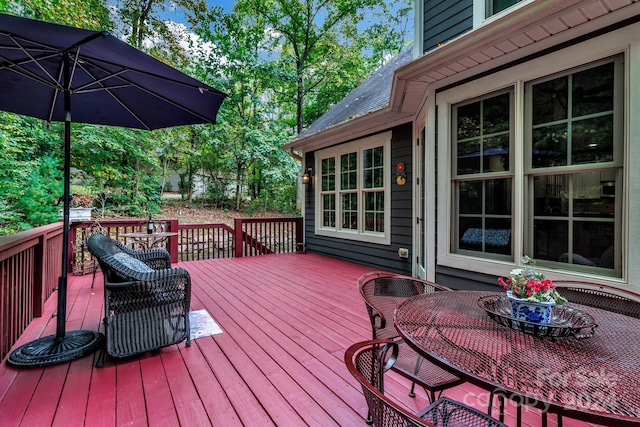 view of wooden deck