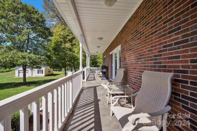 balcony with covered porch