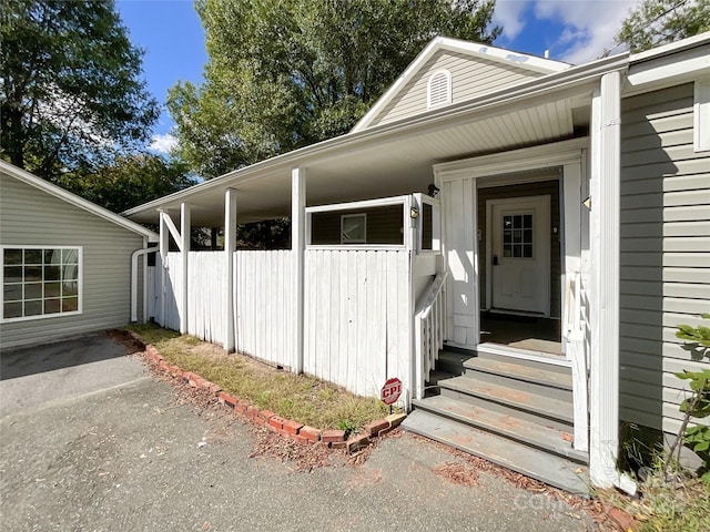 view of doorway to property