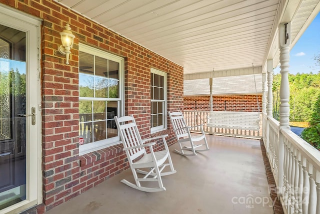 view of patio with a porch