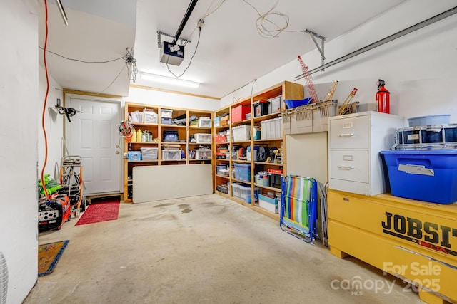garage featuring a garage door opener