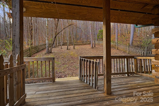 wooden terrace with fence