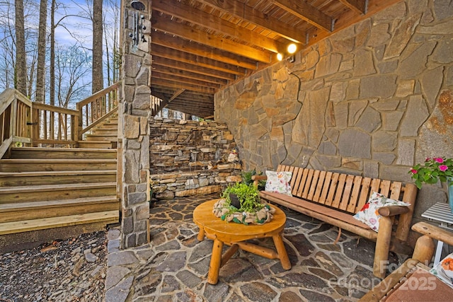 exterior space with stairs