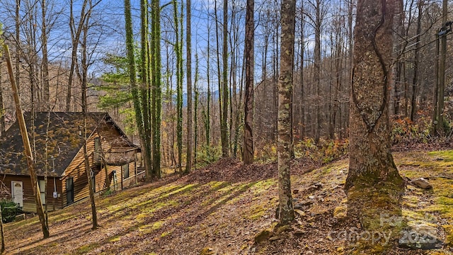 view of local wilderness with a forest view
